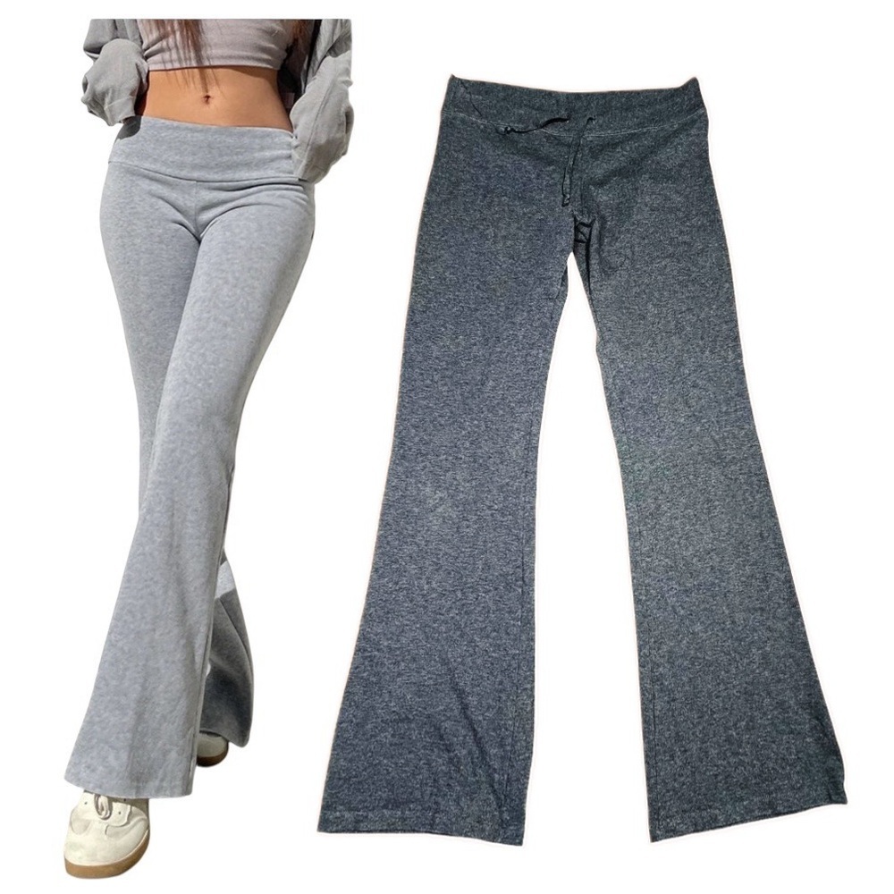 Brandy Melville Gray Flared Low rise Sweat Pants